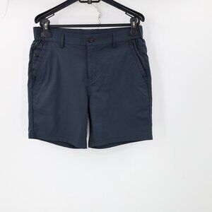 Jack Archer Shorts Mens 31 Flat Front 7" Performance Chino Lightweight Deep Blue